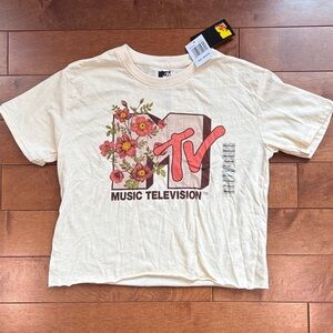 MTV Graphic Tee with Floral Design medium